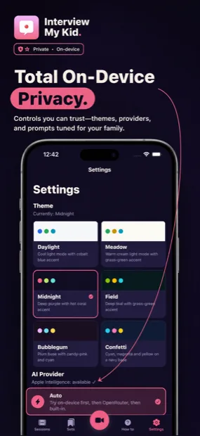 Privacy settings screen